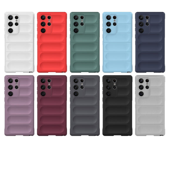 For Samsung Galaxy S23 Ultra 5G Magic Shield TPU + Flannel Phone Case(Black)