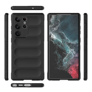 For Samsung Galaxy S23 Ultra 5G Magic Shield TPU + Flannel Phone Case(Black)