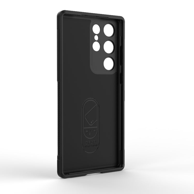 For Samsung Galaxy S23 Ultra 5G Magic Shield TPU + Flannel Phone Case(Black)