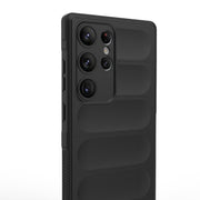 For Samsung Galaxy S23 Ultra 5G Magic Shield TPU + Flannel Phone Case(Black)