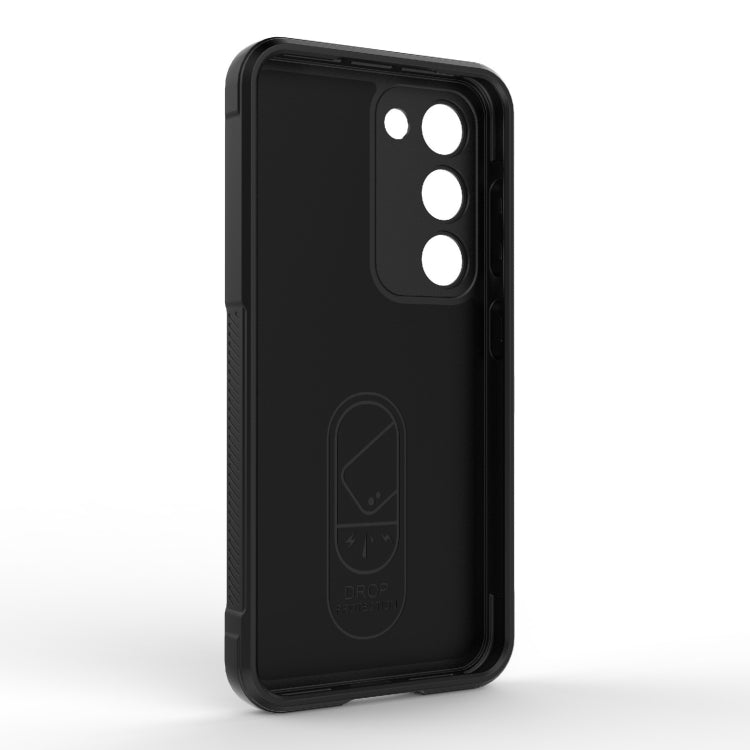 For Samsung Galaxy S23 5G Magic Shield TPU + Flannel Phone Case(Grey)