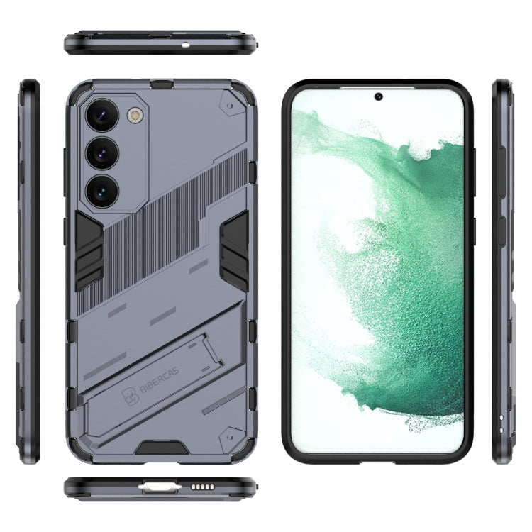 For Samsung Galaxy S23+ 5G Punk Armor 2 in 1 PC + TPU Shockproof Phone Case with Invisible Holder(Grey)