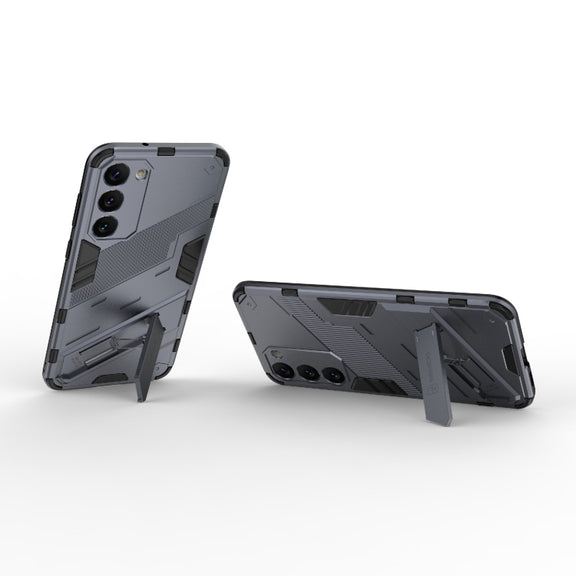 For Samsung Galaxy S23+ 5G Punk Armor 2 in 1 PC + TPU Shockproof Phone Case with Invisible Holder(Grey)