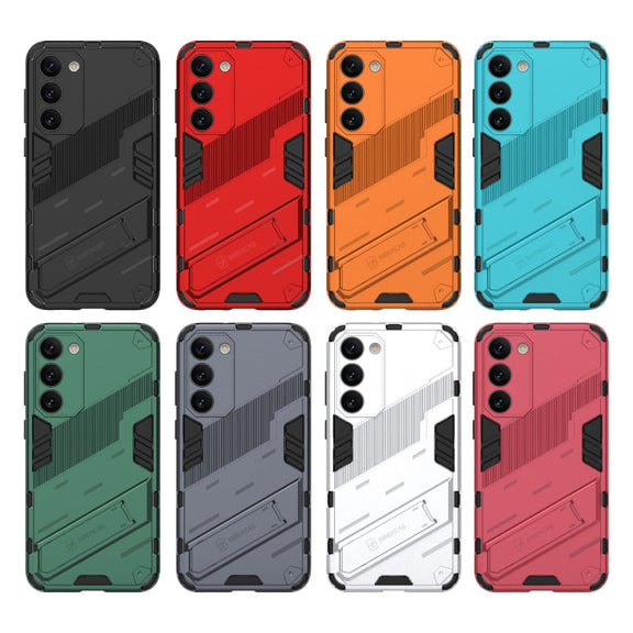 For Samsung Galaxy S23+ 5G Punk Armor 2 in 1 PC + TPU Shockproof Phone Case with Invisible Holder(Grey)