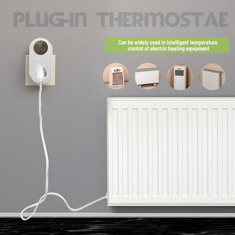 BHT12-C Plug-in LCD Thermostat Without WiFi, EU Plug(Blue)