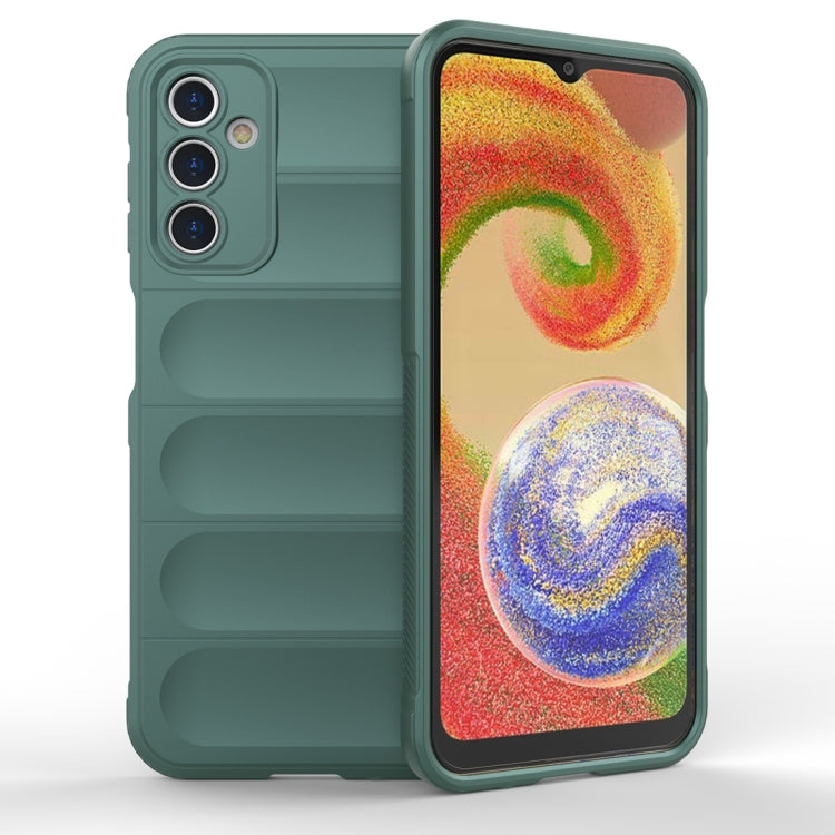 For Samsung Galaxy A14 5G Magic Shield TPU + Flannel Phone Case(Dark Green)