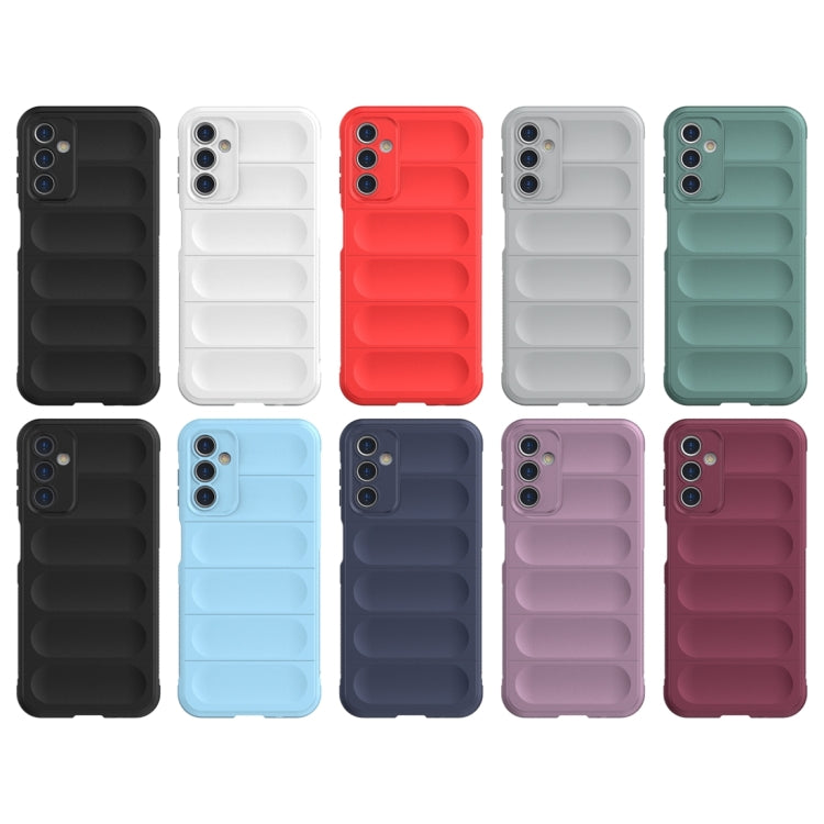 For Samsung Galaxy A14 5G Magic Shield TPU + Flannel Phone Case(Dark Grey)
