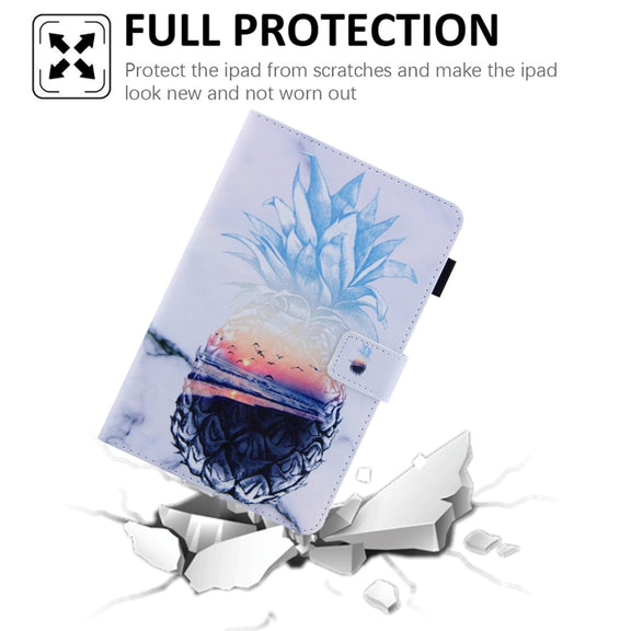 For iPad 2025 / 2022 Colored Drawing Leather Smart Tablet Case(Ocean Pineapple)