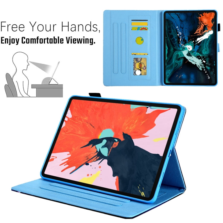 For iPad 2025 / 2022 Colored Drawing Leather Smart Tablet Case(Ocean Pineapple)
