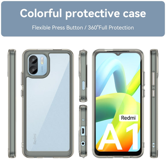 For Xiaomi Redmi A1 Colorful Series Acrylic + TPU Phone Case(Transparent Grey)