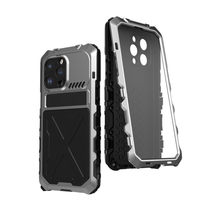 For iPhone 14 Pro Max R-JUST Life Water-resistant Dustproof Shockproof Phone Case(Silver)