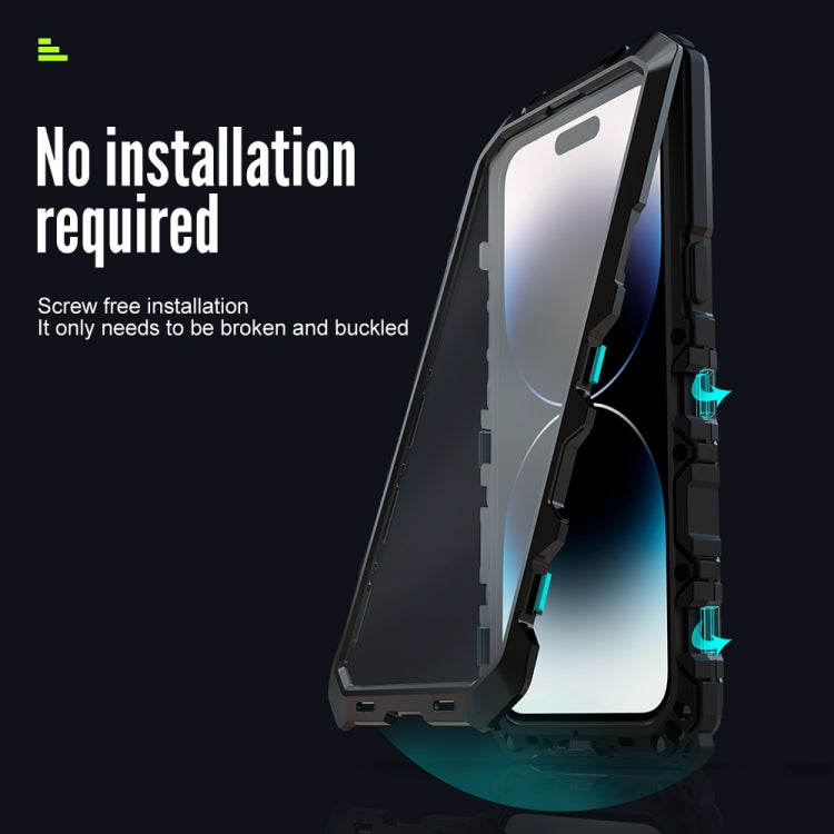 For iPhone 14 Pro Max R-JUST Life Water-resistant Dustproof Shockproof Phone Case(Silver)