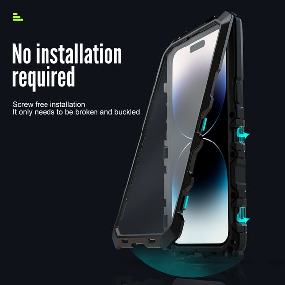 For iPhone 14 Pro Max R-JUST Life Water-resistant Dustproof Shockproof Phone Case(Silver)