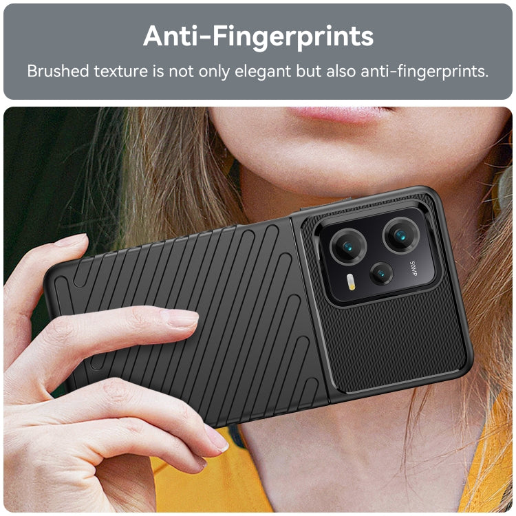 For Xiaomi Redmi Note 12 Pro 5G China Thunderbolt Shockproof TPU Protective Soft Phone Case(Black)