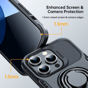 For iPhone 14 Pro JOYROOM PC + TPU Dual-layer Shockproof Phone Case with Rotating Holder(Black)