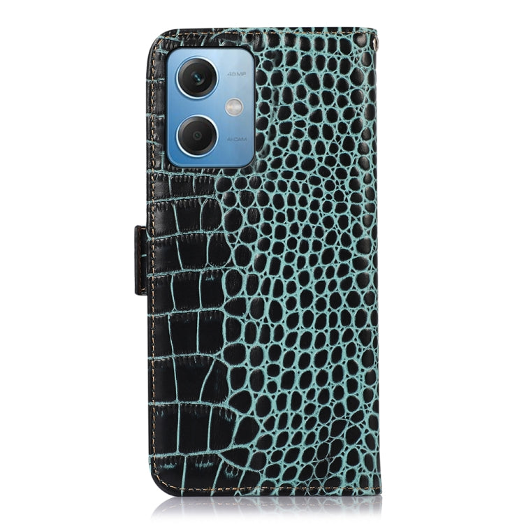 For Xiaomi Redmi Note 12 China Crocodile Top Layer Cowhide Leather Phone Case(Green)