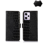 For Xiaomi Redmi Note 12 Pro 5G China Crocodile Top Layer Cowhide Leather Phone Case(Black)