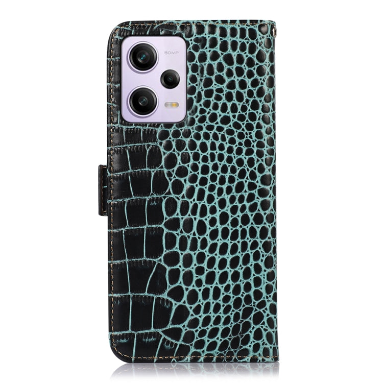 For Xiaomi Redmi Note 12 Pro 5G China Crocodile Top Layer Cowhide Leather Phone Case(Green)