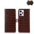 For Xiaomi Redmi Note 12 Pro 5G China Crocodile Top Layer Cowhide Leather Phone Case(Brown) - Note 12 Pro Cases by PMC TechLife | Online Shopping South Africa | PMC TechLife