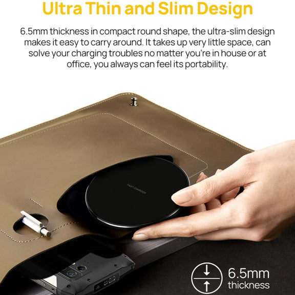 Ulefone UF005 15W Round Fast Charging Qi Wireless Charger(Black)
