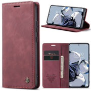For Xiaomi 12T / 12T Pro CaseMe 013 Multifunctional Horizontal Flip Leather Phone Case(Wine Red)