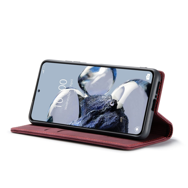 For Xiaomi 12T / 12T Pro CaseMe 013 Multifunctional Horizontal Flip Leather Phone Case(Wine Red)