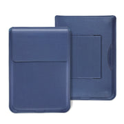 For MacBook 12 / 14 inch PU Leather 4 in 1 Laptop Bag with Functional Bracket(Dark Blue)