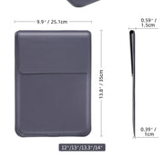 For MacBook 12 / 14 inch PU Leather 4 in 1 Laptop Bag with Functional Bracket(Dark Blue)