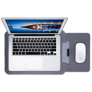 For MacBook 12 / 14 inch PU Leather 4 in 1 Laptop Bag with Functional Bracket(Space Gray)