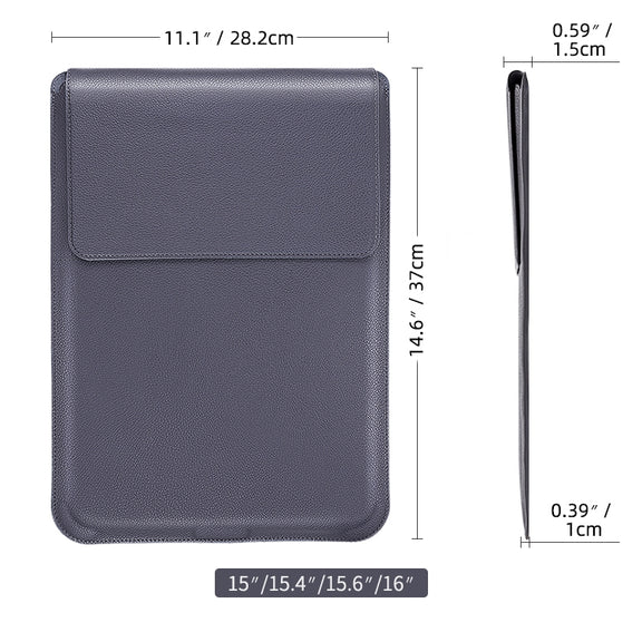 For MacBook 15 / 16 inch PU Leather 4 in 1 Laptop Bag with Functional Bracket(Rose Gold)