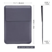 For MacBook 15 / 16 inch PU Leather 4 in 1 Laptop Bag with Functional Bracket(Space Gray)