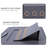 For MacBook 15 / 16 inch PU Leather 4 in 1 Laptop Bag with Functional Bracket(Space Gray)