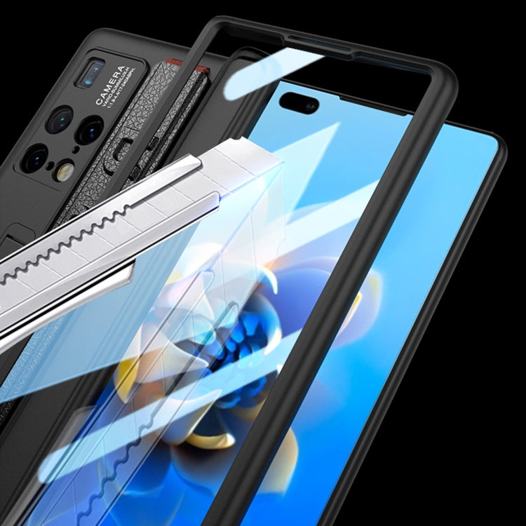 For Huawei Mate X2 GKK Magnetic Hinge Integrated Phone Case with Wrist Strap(Blue)