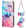 For Samsung Galaxy A14 5G Crossbody Painted Marble Pattern Leather Phone Case(Pink Purple) - free shipping - PMC TechLife - Order now!