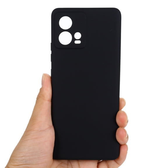 For Motorola Edge 30 Fusion / S30 Pro Pure Color Liquid Silicone Shockproof Phone Case(Black)