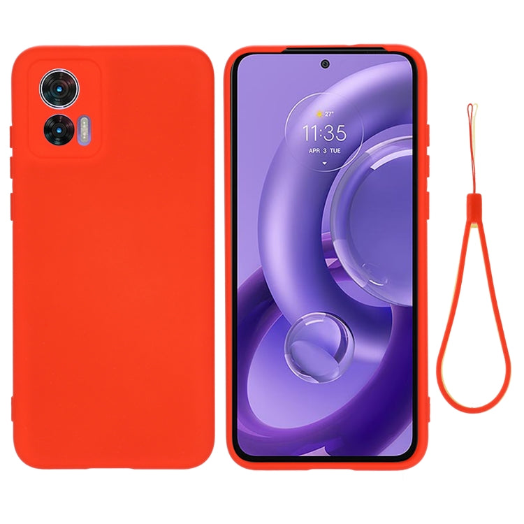 For Motorola Edge 30 Lite 5G / 30 Neo 5G Pure Color Liquid Silicone Shockproof Phone Case(Red)