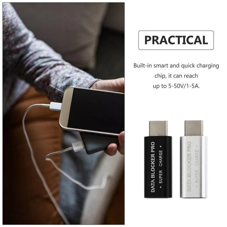 GE07 USB-C / Type-C Data Blocker Fast Charging Connector(Grey)