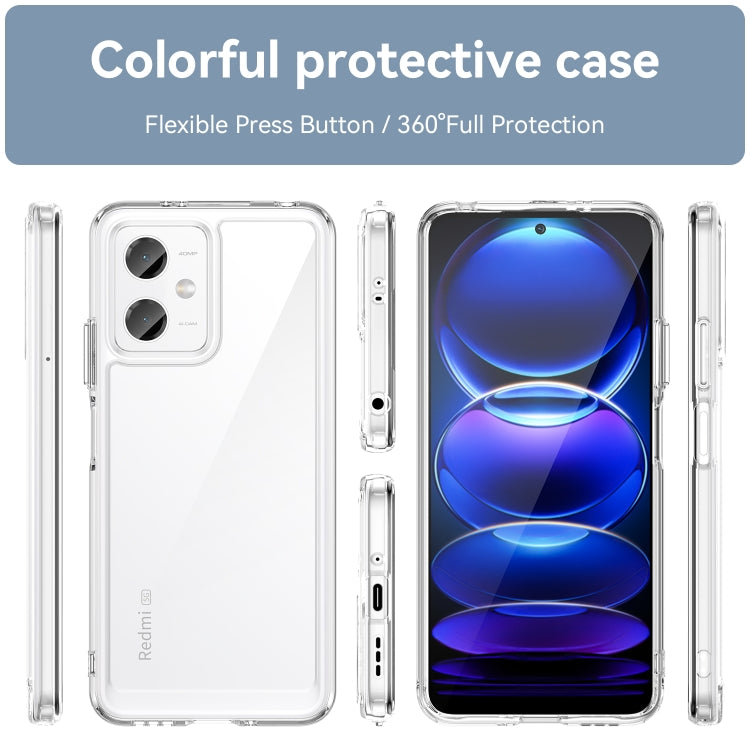 For Xiaomi Redmi Note 12 China Colorful Series Acrylic + TPU Phone Case(Transparent)