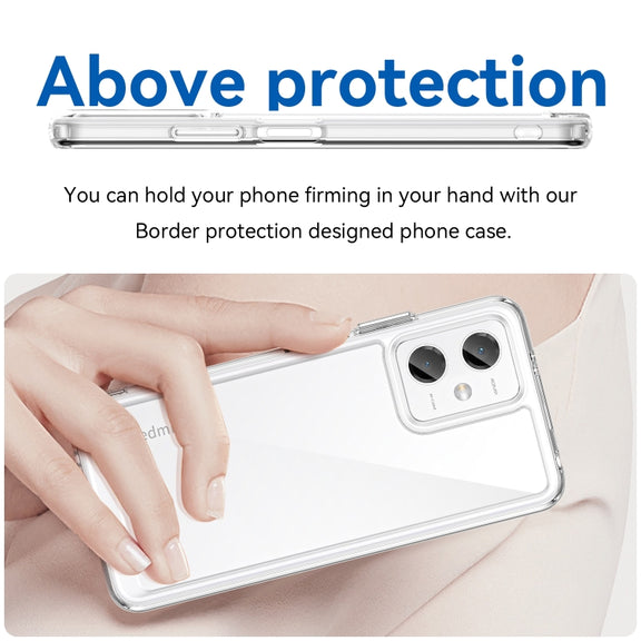 For Xiaomi Redmi Note 12 China Colorful Series Acrylic + TPU Phone Case(Transparent)