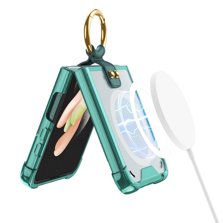 For Samsung Galaxy Z Flip3 5G GKK MagSafe Airbag Shockproof Phone Case with Ring Holder(Black)