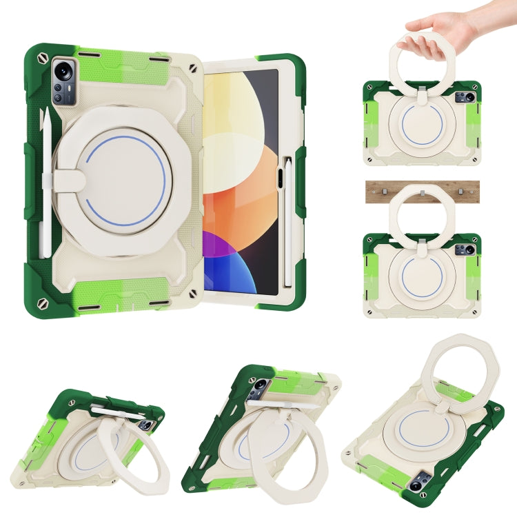 For Xiaomi Pad 5 Pro 12.4 Armor Contrast Color Silicone + PC Tablet Case(Colorful Green)