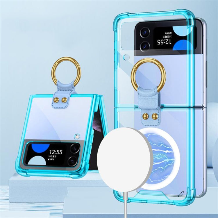 For Samsung Galaxy Z Flip4 GKK MagSafe Airbag Shockproof Phone Case with Ring Holder(Blue)