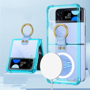 For Samsung Galaxy Z Flip4 GKK MagSafe Airbag Shockproof Phone Case with Ring Holder(Blue)
