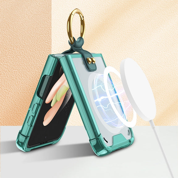 For Samsung Galaxy Z Flip4 GKK MagSafe Airbag Shockproof Phone Case with Ring Holder(Blue)