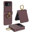 For Samsung Galaxy Z Flip4 GKK Ultrathin Hinge Full Coverage Phone Case with Ring Holder(Wine Red) - free shipping - PMC TechLife - Order now!