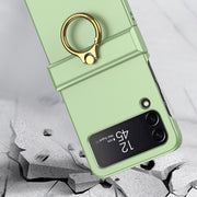 For Samsung Galaxy Z Flip4 GKK Ultrathin Hinge Full Coverage Phone Case with Ring Holder(Black)