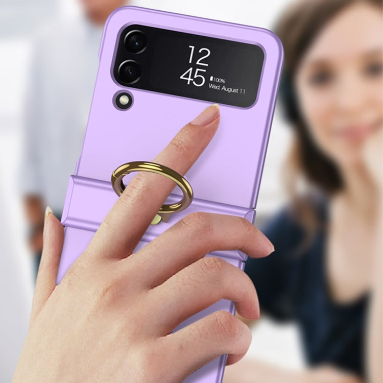 For Samsung Galaxy Z Flip4 GKK Ultrathin Hinge Full Coverage Phone Case with Ring Holder(Green)