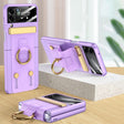 For Samsung Galaxy Z Flip4 GKK Ultrathin Shockproof Phone Case with Ring Holder / Wrist Strap(Purple) - free shipping - PMC TechLife - Order now!