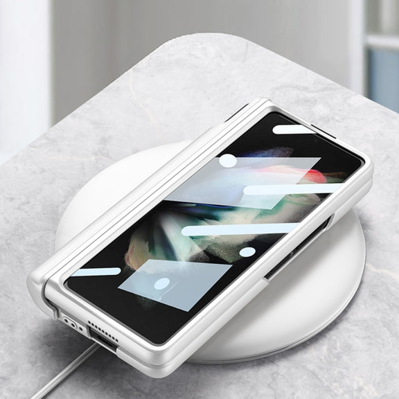 For Samsung Galaxy Z Fold3 5G GKK Magnetic Fold Hinge Shockproof Phone Case with Wrist Strap(Black)