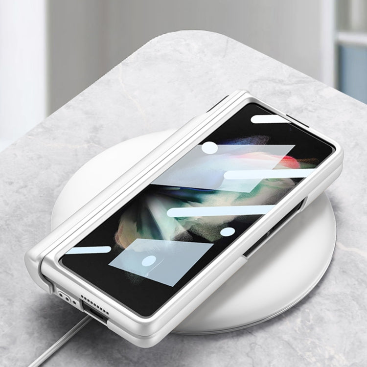 For Samsung Galaxy Z Fold3 5G GKK Magnetic Fold Hinge Shockproof Phone Case with Wrist Strap(Black)